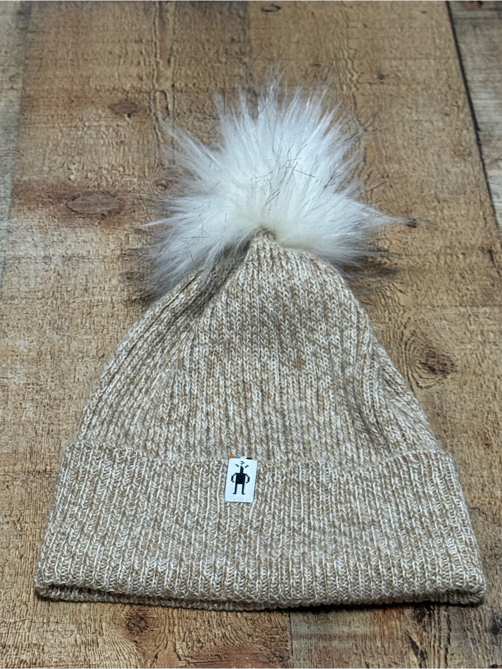 Smartwool ribbed beanie hat with Pom Pom